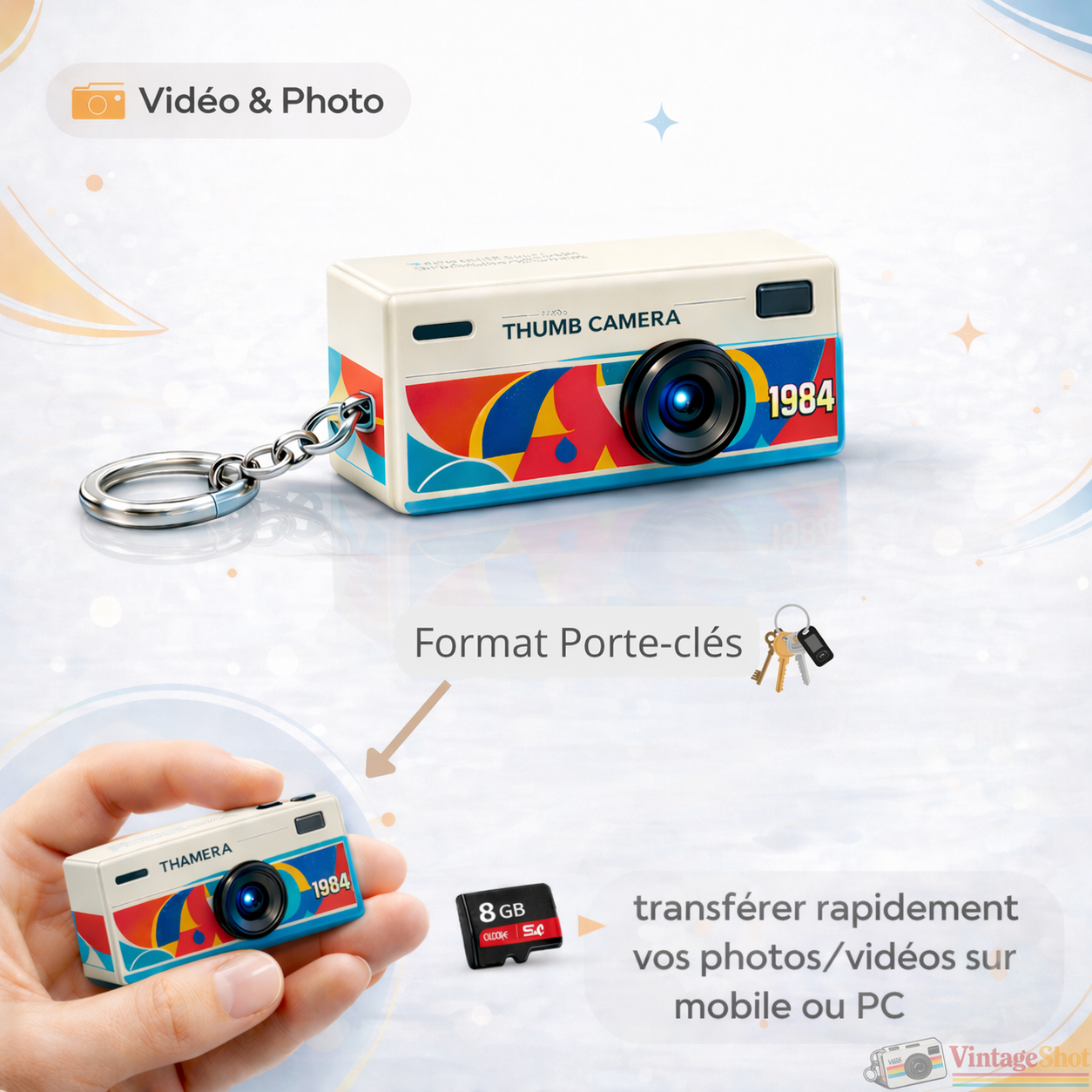 Mini Caméra Rétro 1080P – Appareil Photo Vintage Portable